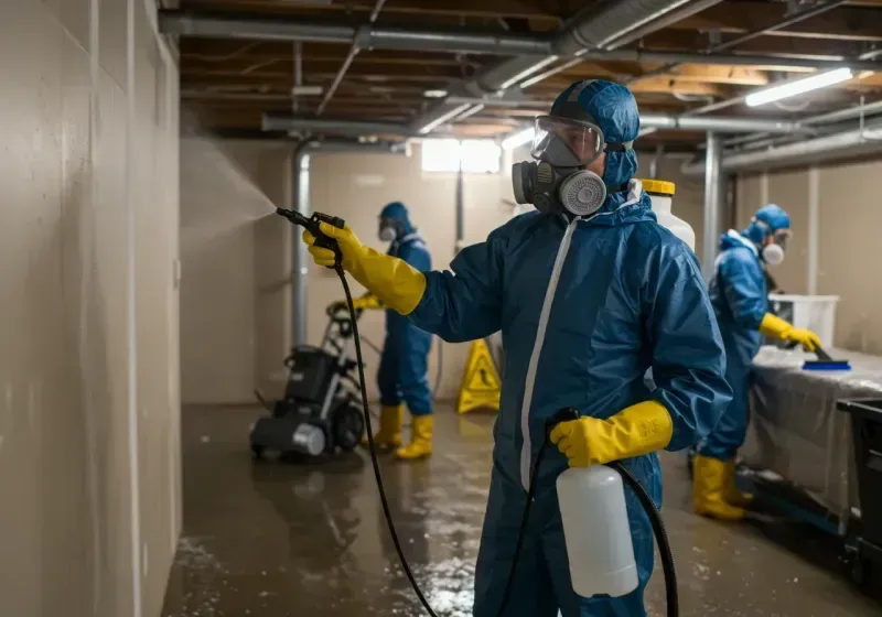 Basement Sanitization and Antimicrobial Treatment process in Hackberry, LA