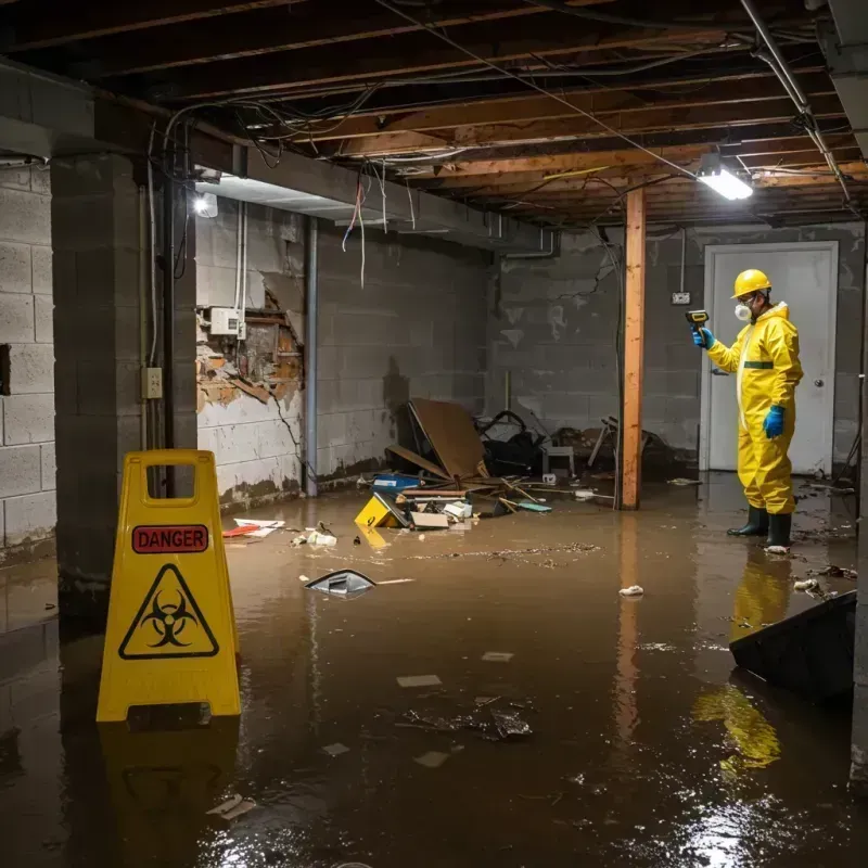 Flooded Basement Electrical Hazard in Hackberry, LA Property